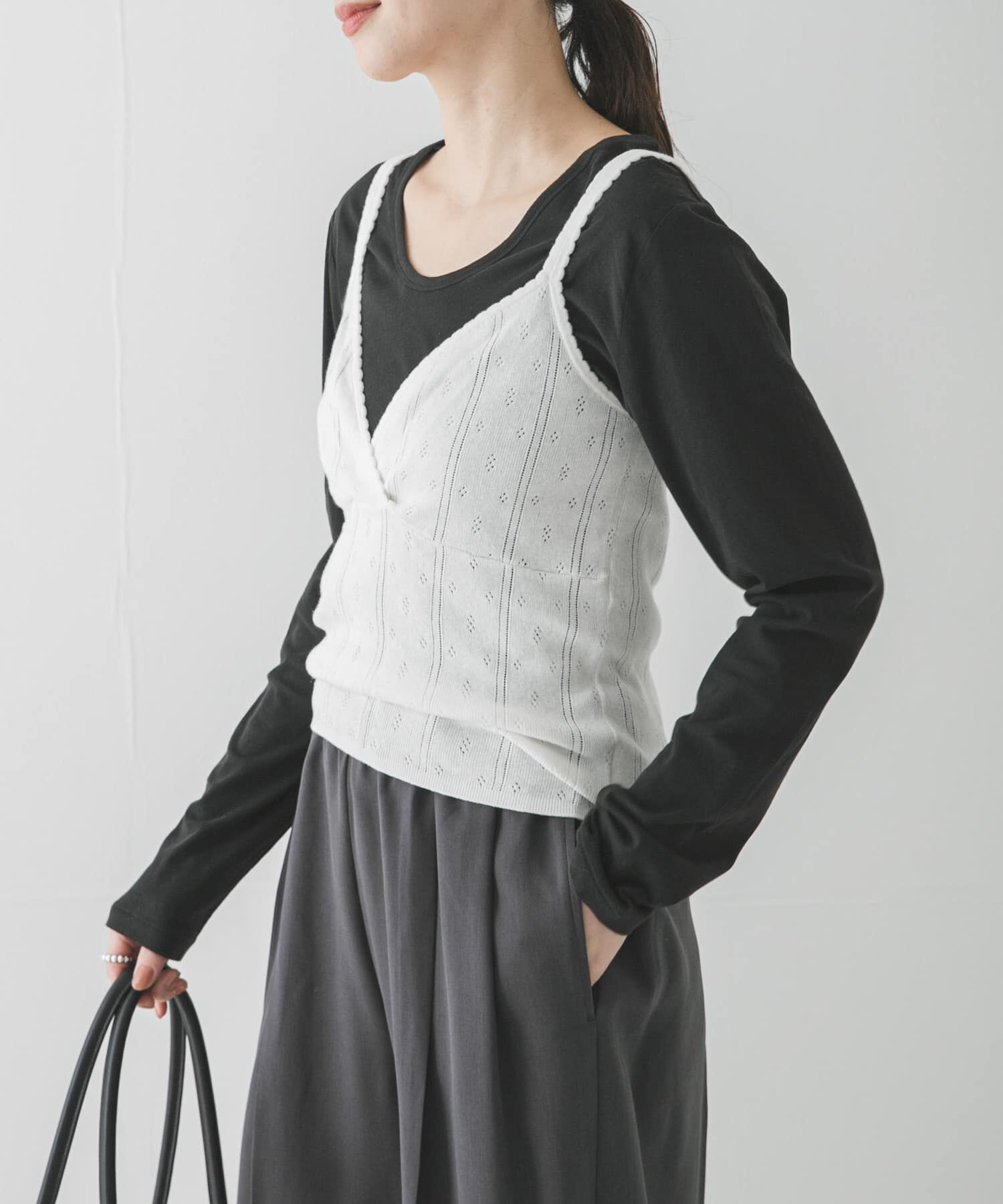URBAN RESEARCH「パターンメッシュニットキャミソール」|ニット・セーター|