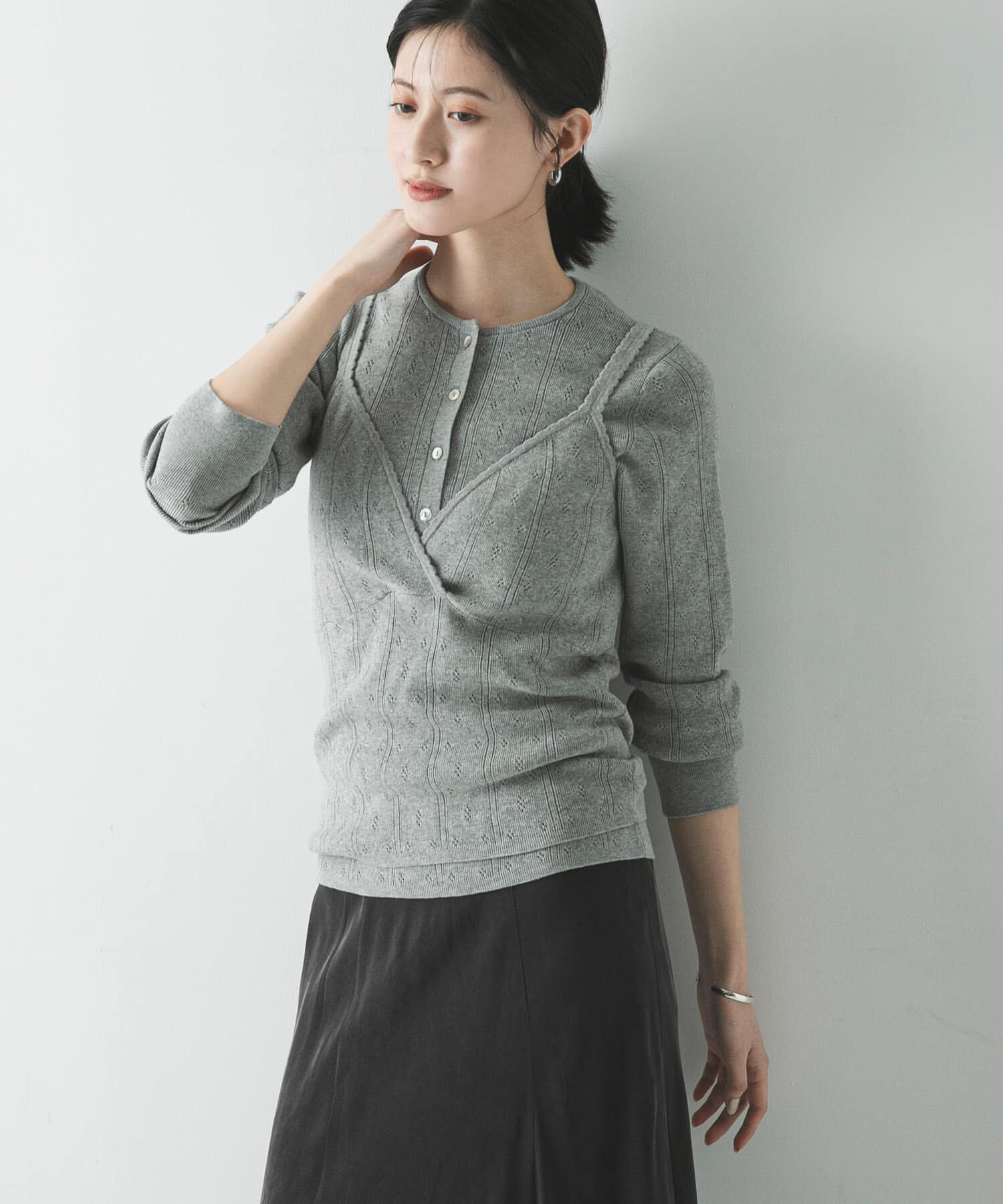 URBAN RESEARCH「パターンメッシュニットキャミソール」|ニット・セーター|