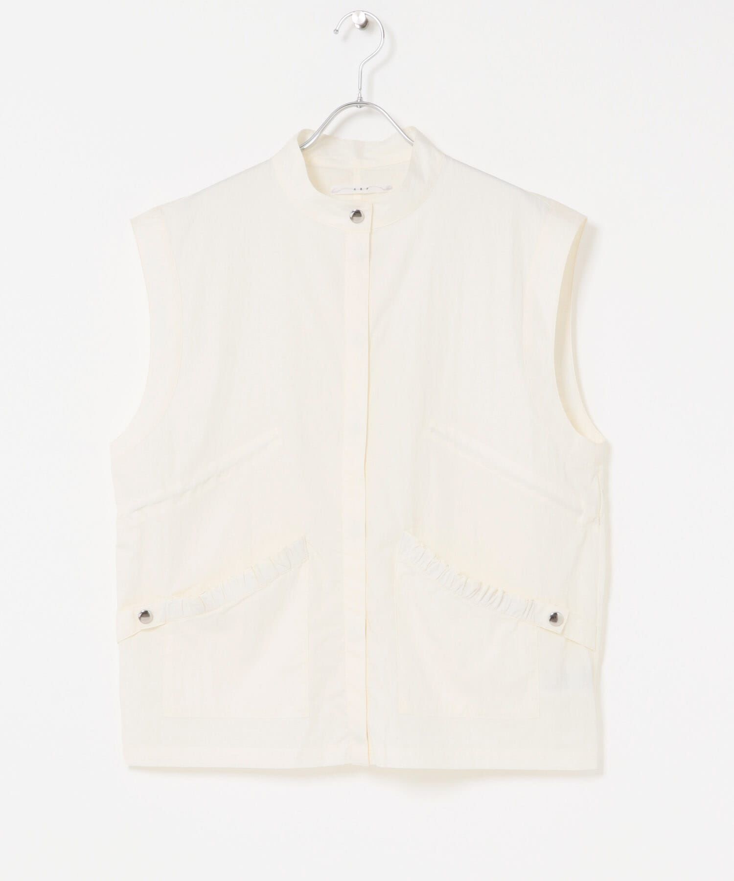  「スタンドカラーベスト」|ノーカラーコート|