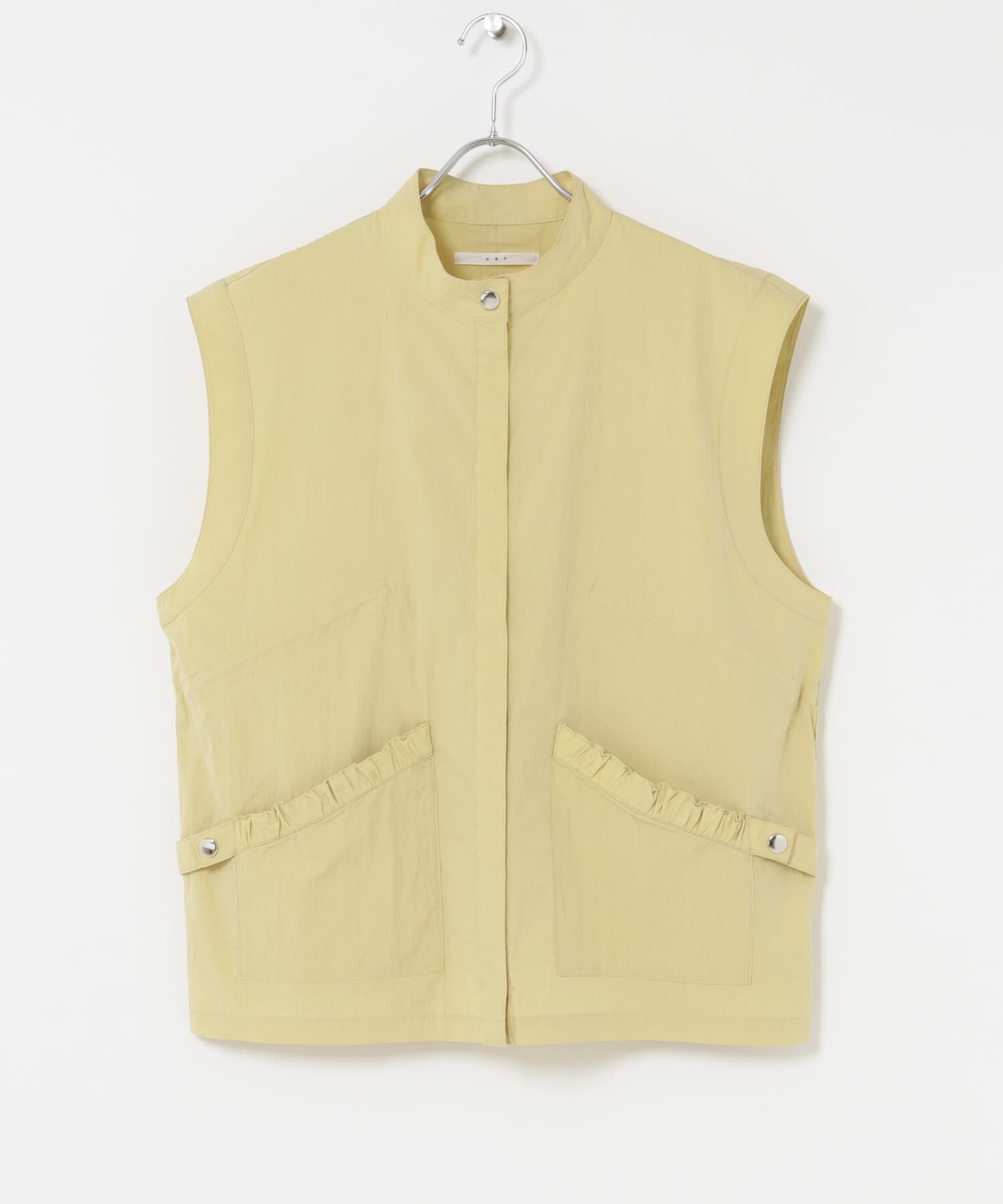  「スタンドカラーベスト」|ノーカラーコート|