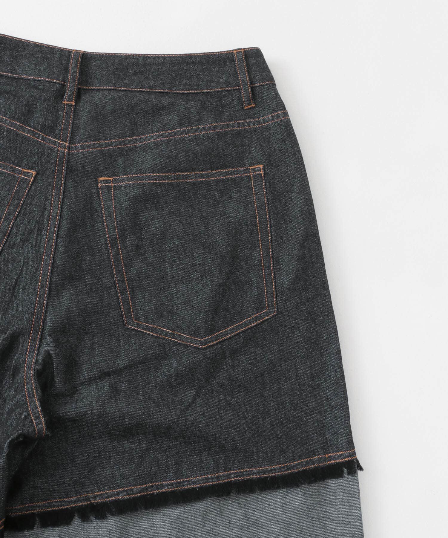 SENSE OF PLACE by URBAN RESEARCH「デニムフリンジシャンブレーワイドパンツ」|デニム|