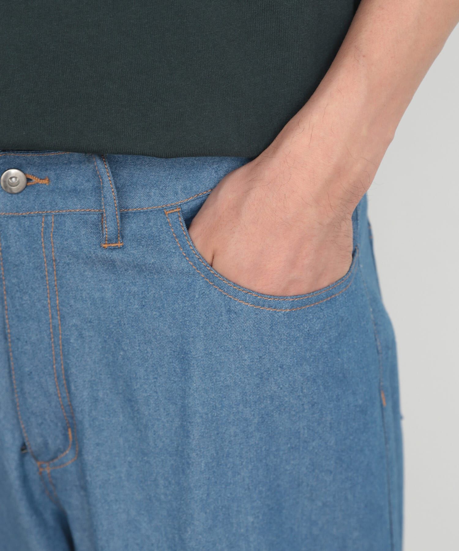 SENSE OF PLACE by URBAN RESEARCH「デニムフリンジシャンブレーワイドパンツ」|デニム|