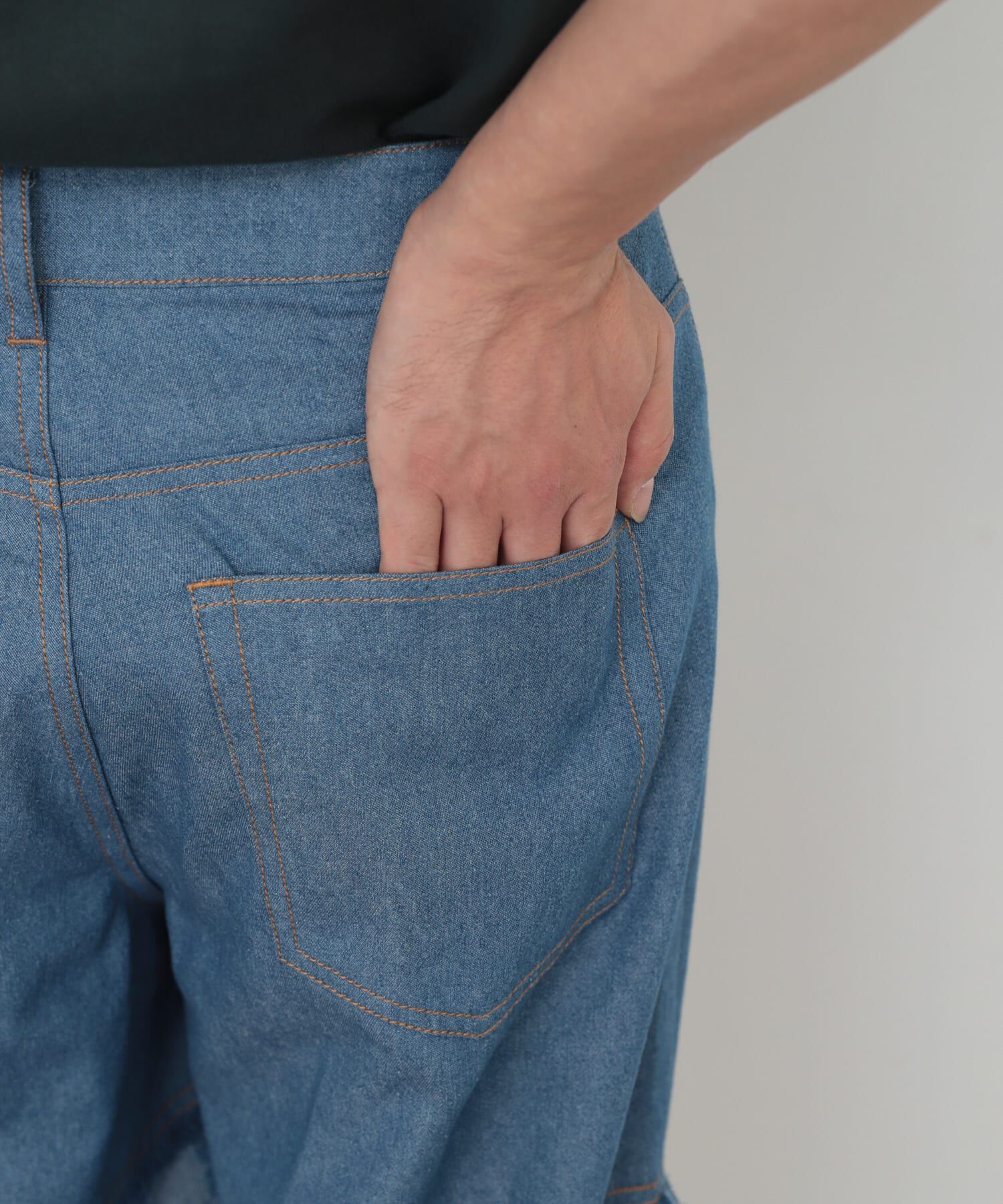 SENSE OF PLACE by URBAN RESEARCH「デニムフリンジシャンブレーワイドパンツ」|デニム|