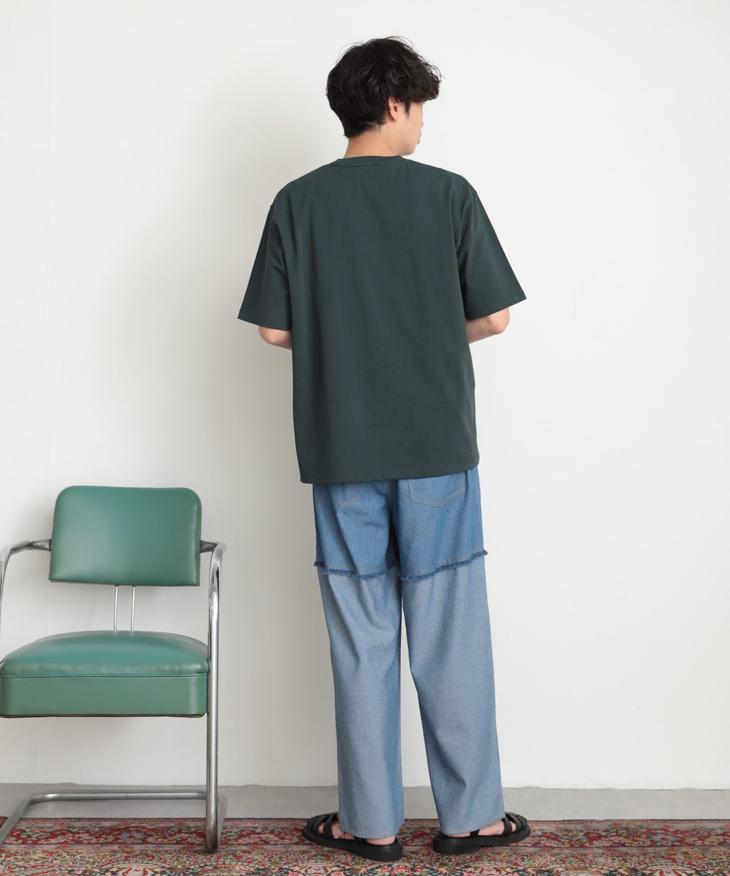 SENSE OF PLACE by URBAN RESEARCH「デニムフリンジシャンブレーワイドパンツ」|デニム|