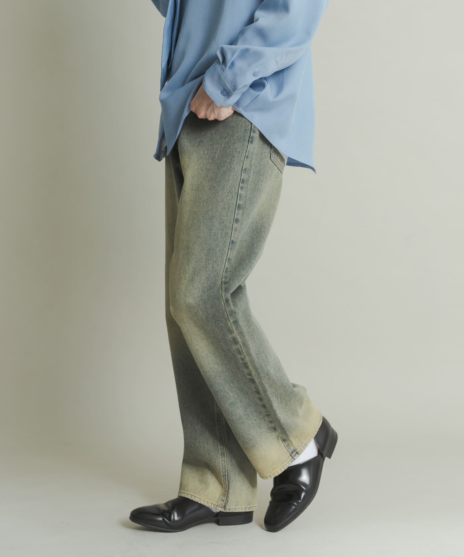 SENSE OF PLACE by URBAN RESEARCH「『WEB限定』ハードウォッシュデニムワイドパンツ」|デニム|