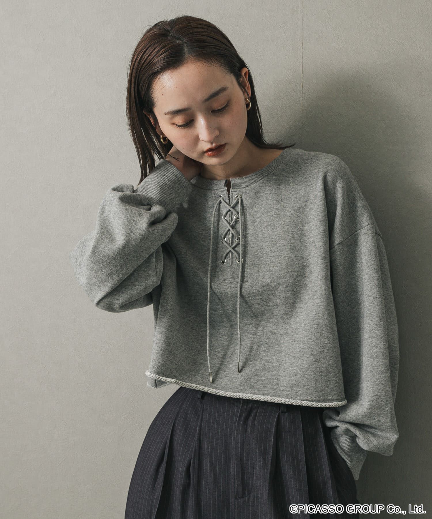 SENSE OF PLACE by URBAN RESEARCH「PICASSOレースアップクロップドトップ」|Tシャツ・カットソー|