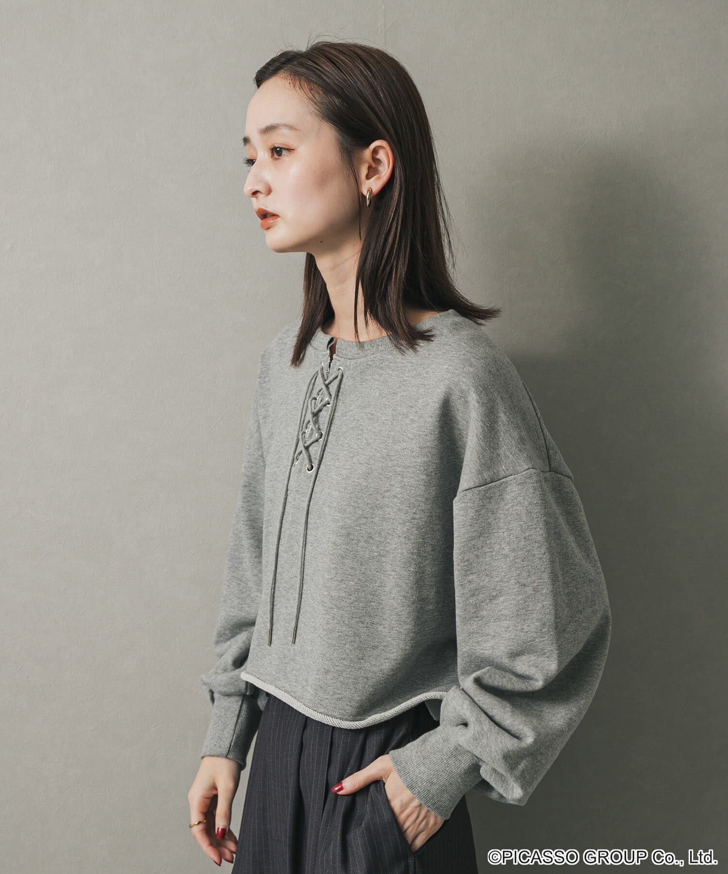 SENSE OF PLACE by URBAN RESEARCH「PICASSOレースアップクロップドトップ」|Tシャツ・カットソー|