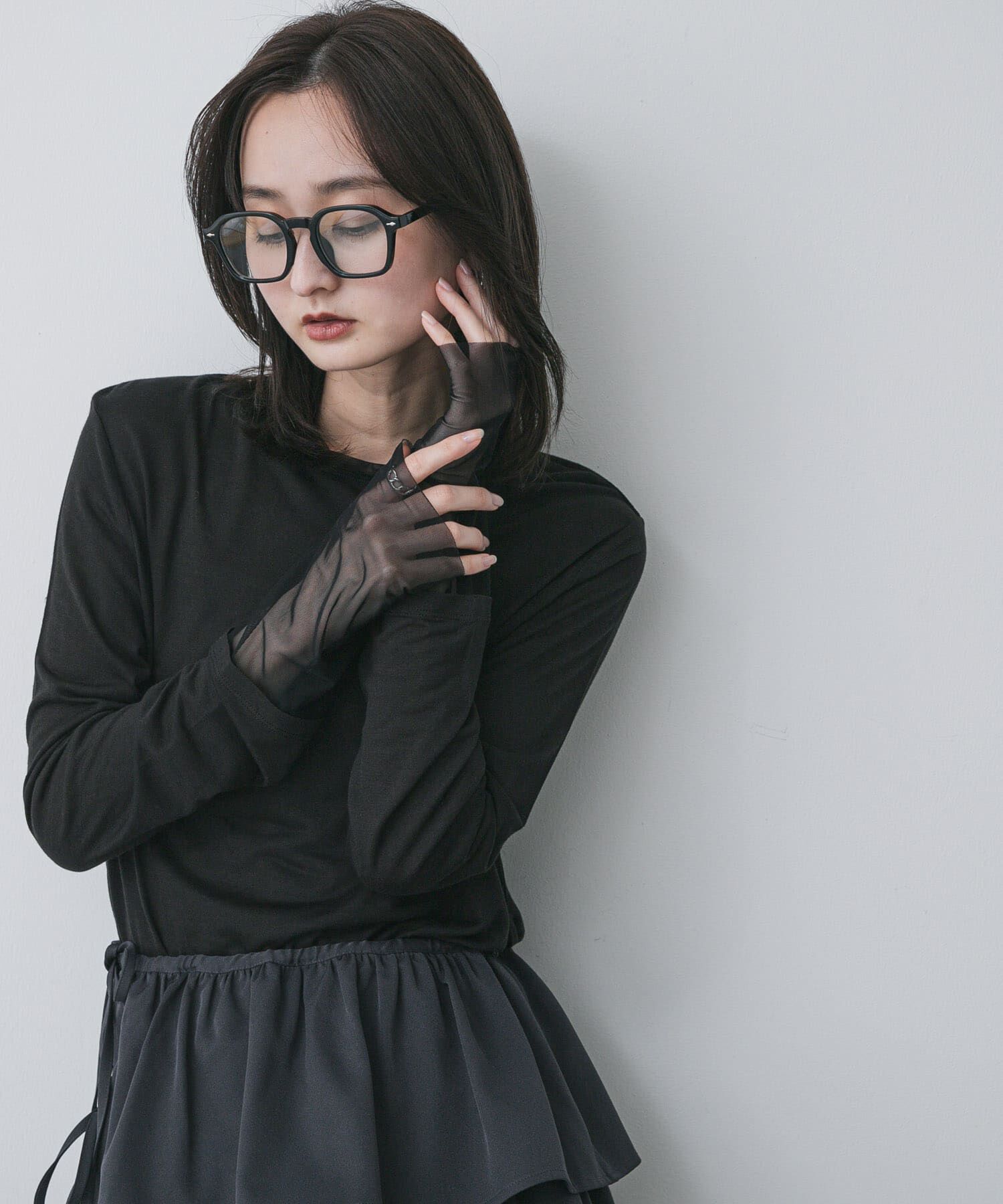 SENSE OF PLACE by URBAN RESEARCH「シアーレイヤードTシャツ」|Tシャツ・カットソー|ブラック