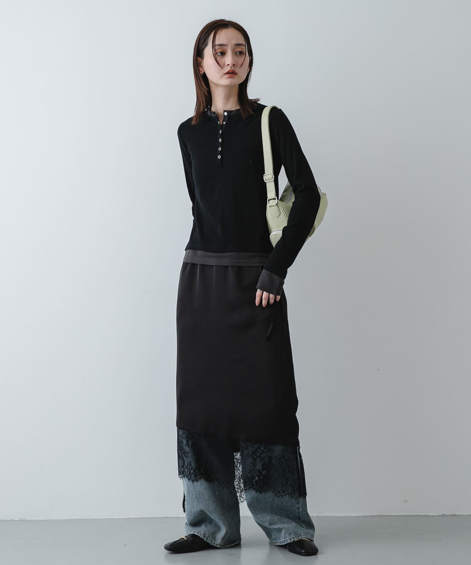 SENSE OF PLACE by URBAN RESEARCH「『洗濯可』ヘンリーネックレイヤードトップ」|Tシャツ・カットソー|