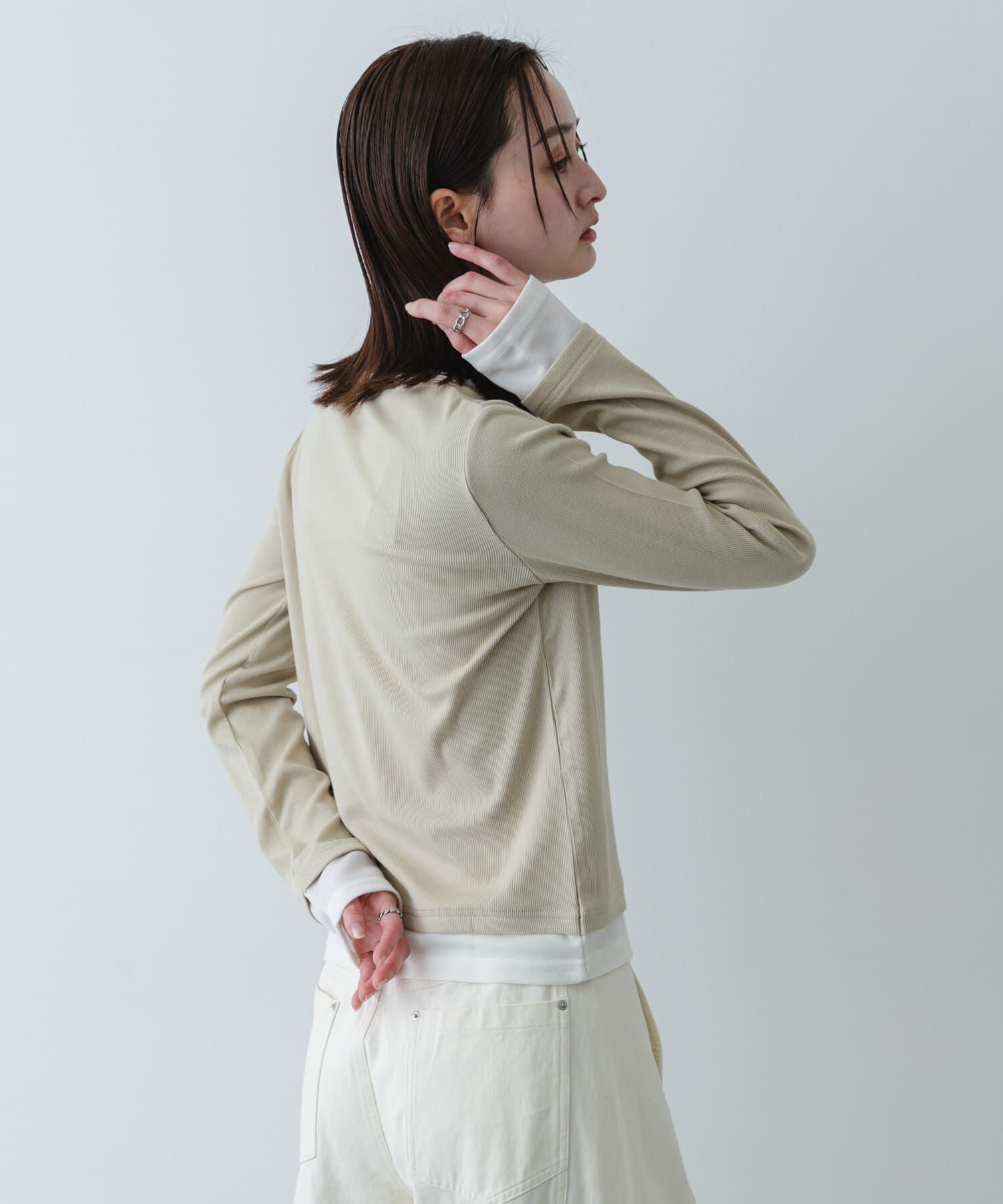 SENSE OF PLACE by URBAN RESEARCH「『洗濯可』ヘンリーネックレイヤードトップ」|Tシャツ・カットソー|