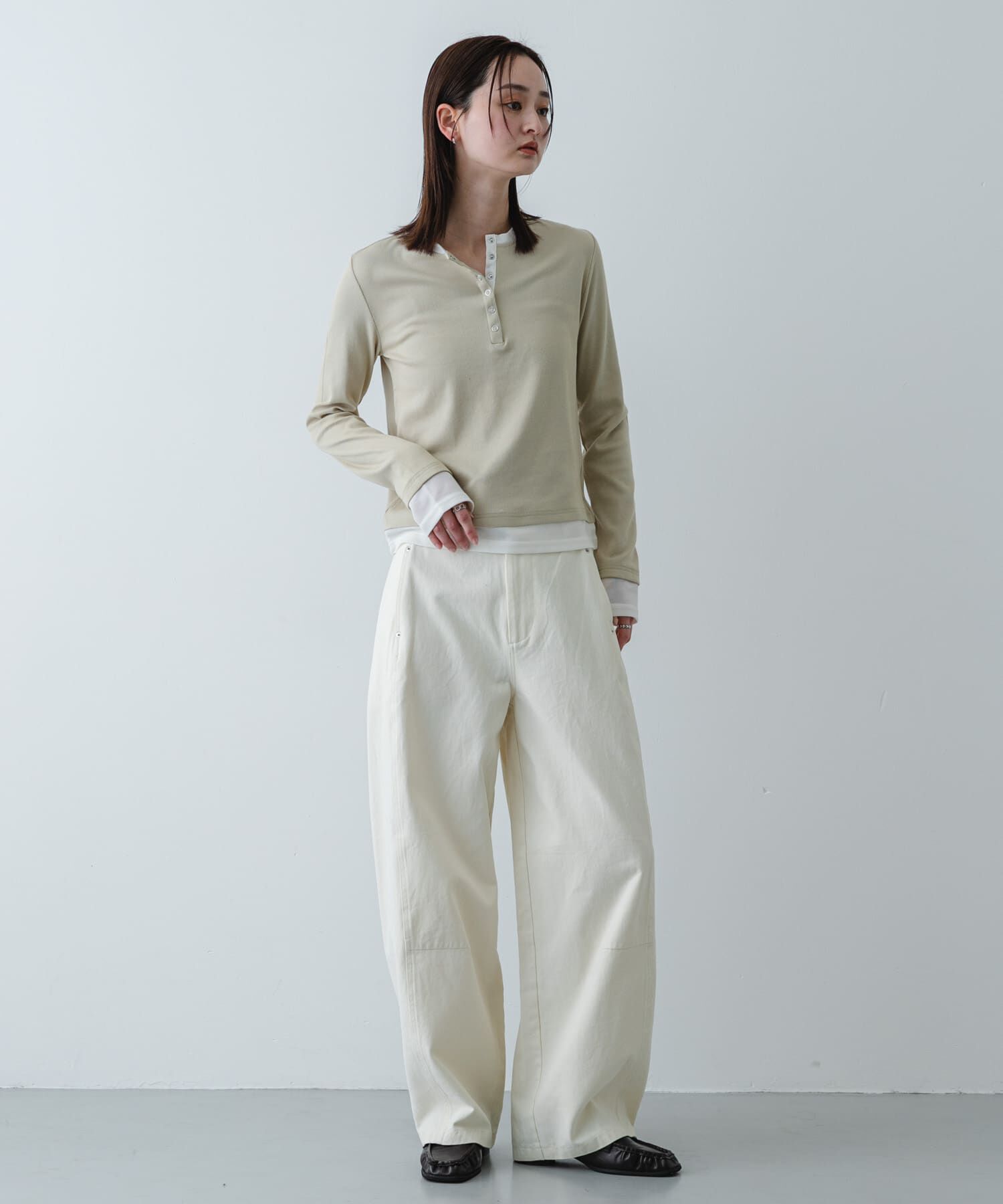 SENSE OF PLACE by URBAN RESEARCH「『洗濯可』ヘンリーネックレイヤードトップ」|Tシャツ・カットソー|