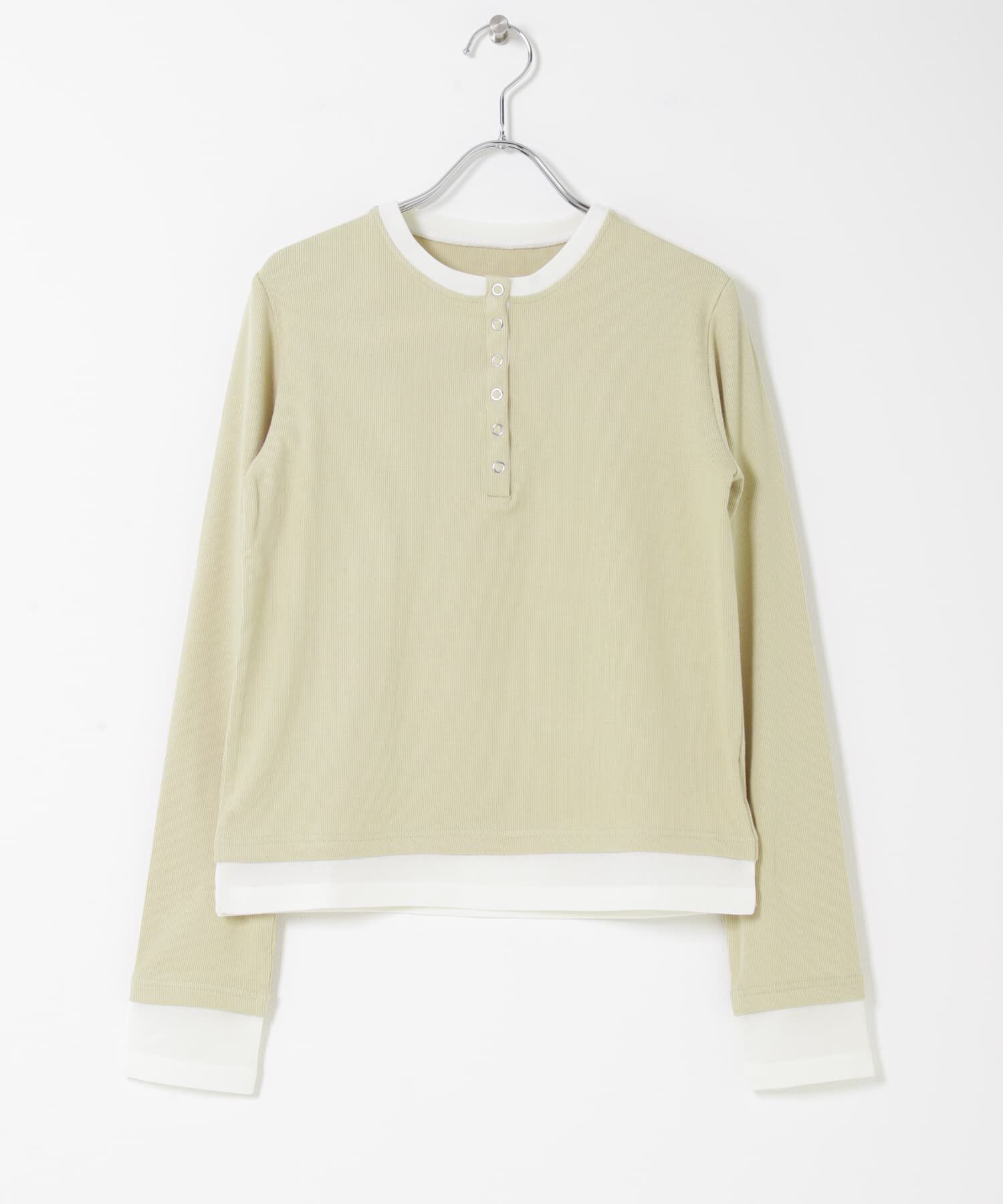 SENSE OF PLACE by URBAN RESEARCH「『洗濯可』ヘンリーネックレイヤードトップ」|Tシャツ・カットソー|