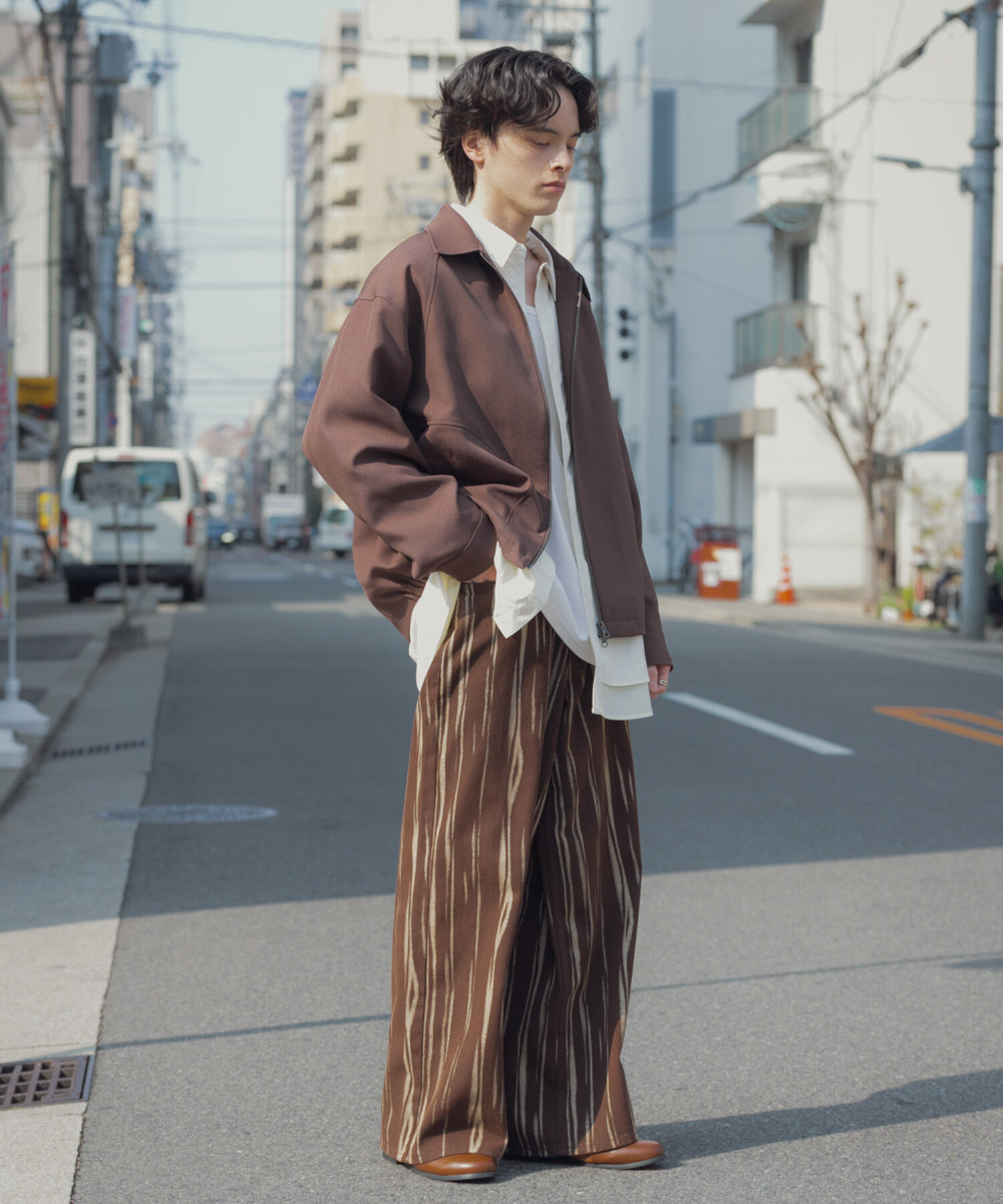 SENSE OF PLACE by URBAN RESEARCH「マーブルプリントワイドデニム」|デニム|