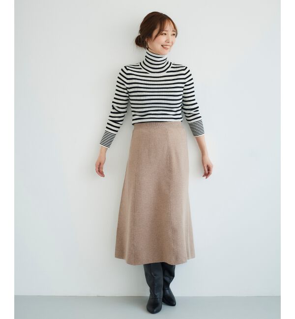 le.coeur blanc「スムースフレアニットスカート」|フレア|