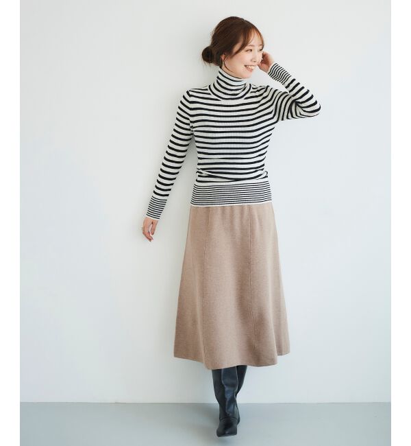 le.coeur blanc「スムースフレアニットスカート」|フレア|