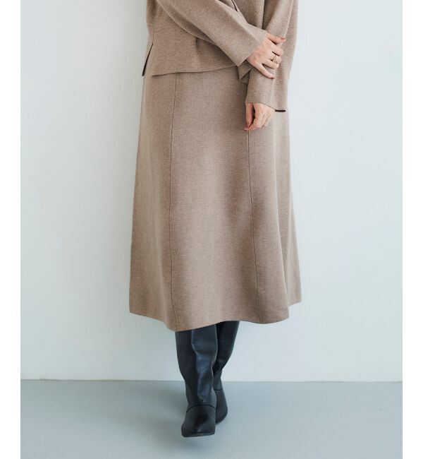 le.coeur blanc「スムースフレアニットスカート」|フレア|