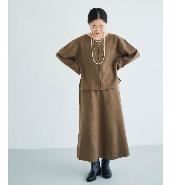 le.coeur blanc「スムースフレアニットスカート」|フレア|