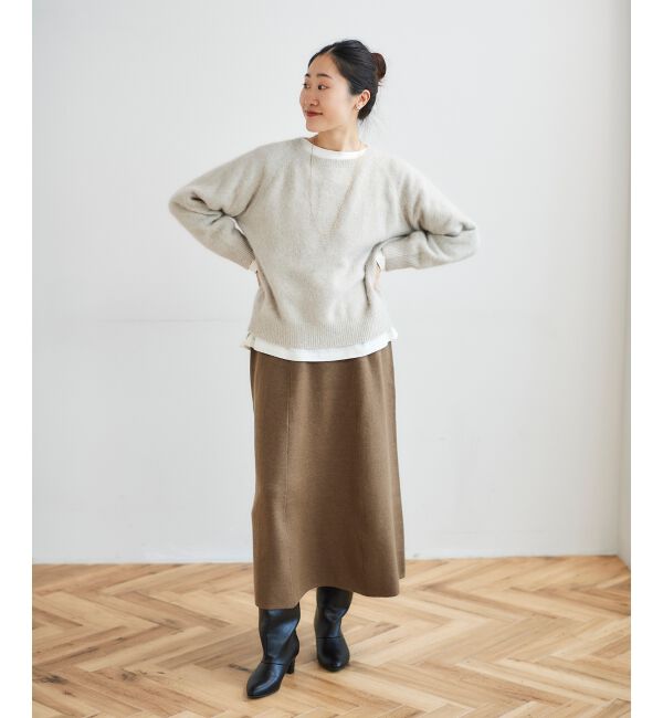 le.coeur blanc「スムースフレアニットスカート」|フレア|