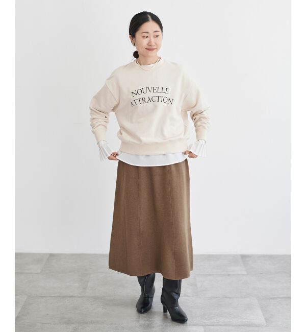le.coeur blanc「スムースフレアニットスカート」|フレア|