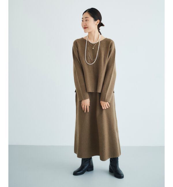 le.coeur blanc「スムースフレアニットスカート」|フレア|