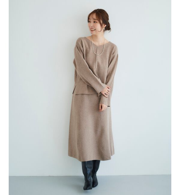 le.coeur blanc「スムースフレアニットスカート」|フレア|