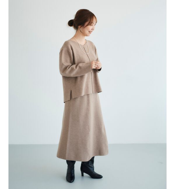 le.coeur blanc「スムースフレアニットスカート」|フレア|