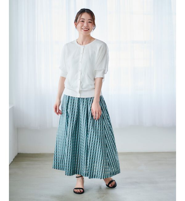 le.coeur blanc「ギンガムチェックギャザースカート」|スカート|