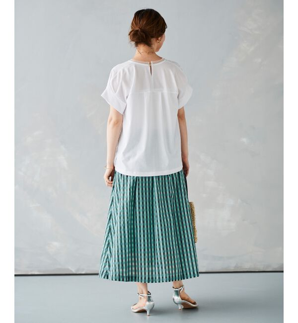 le.coeur blanc「ギンガムチェックギャザースカート」|スカート|