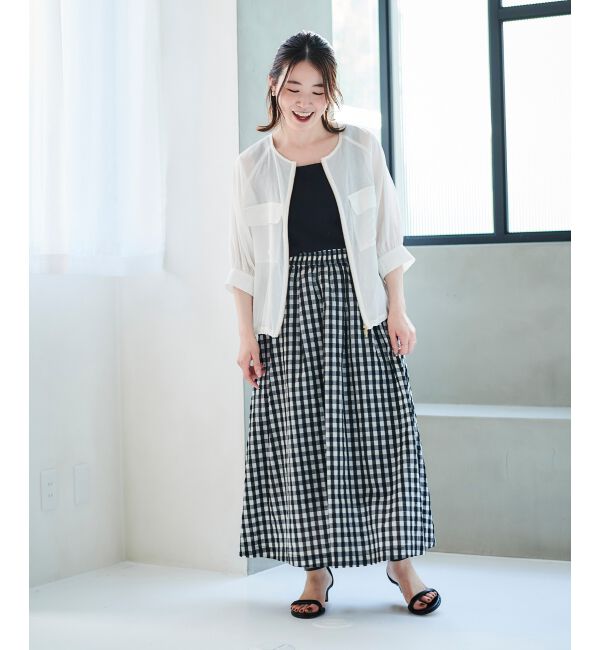 le.coeur blanc「ギンガムチェックギャザースカート」|スカート|