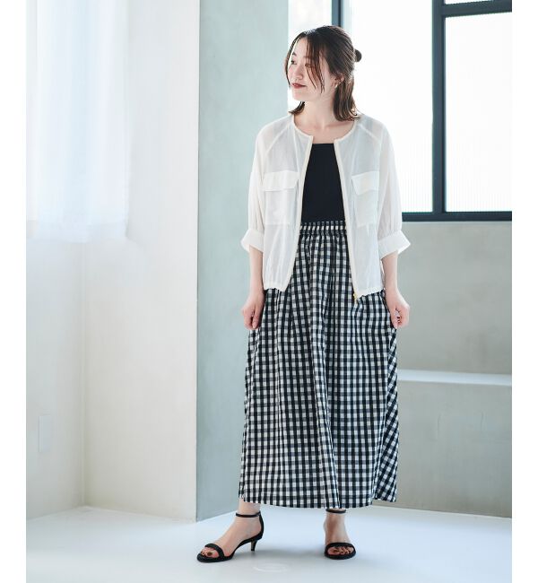 le.coeur blanc「ギンガムチェックギャザースカート」|スカート|