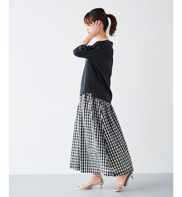 le.coeur blanc「ギンガムチェックギャザースカート」|スカート|