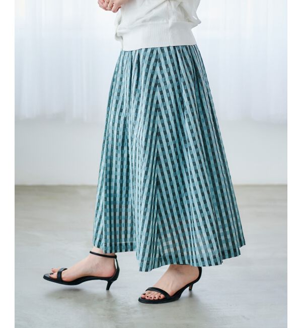 le.coeur blanc「ギンガムチェックギャザースカート」|スカート|