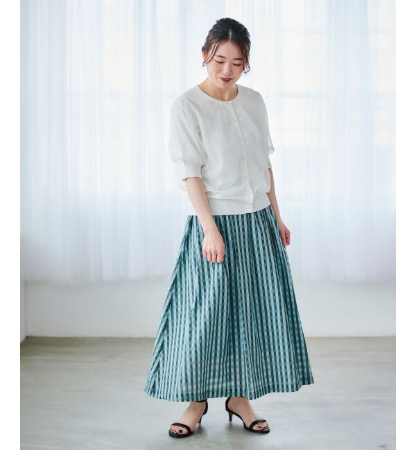 le.coeur blanc「ギンガムチェックギャザースカート」|スカート|