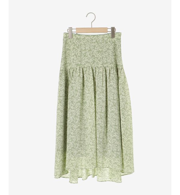 le.coeur blanc「リーフプリントキリカエギャザースカート」|フレア|
