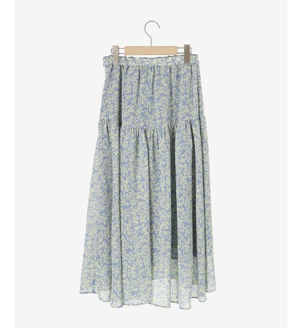 le.coeur blanc「リーフプリントキリカエギャザースカート」|フレア|