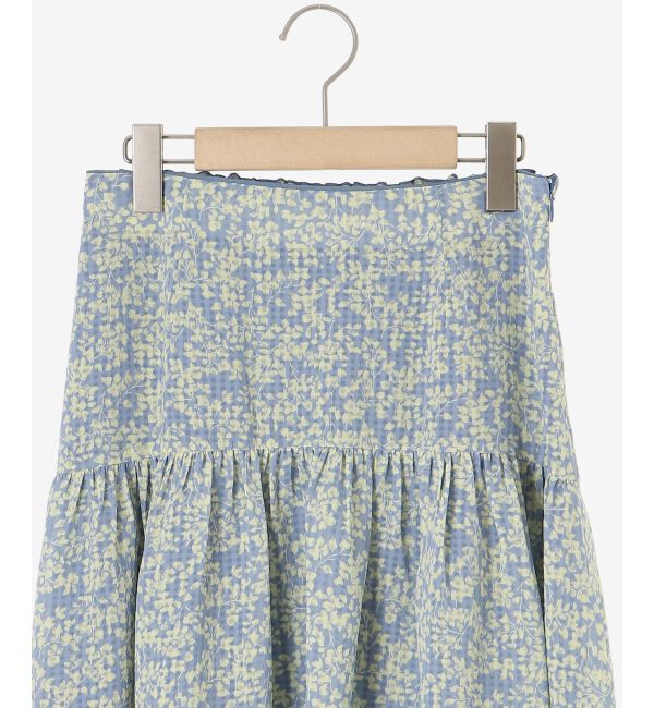 le.coeur blanc「リーフプリントキリカエギャザースカート」|フレア|