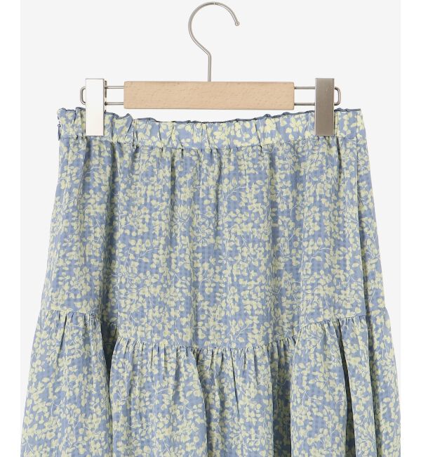 le.coeur blanc「リーフプリントキリカエギャザースカート」|フレア|