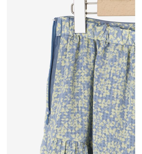 le.coeur blanc「リーフプリントキリカエギャザースカート」|フレア|