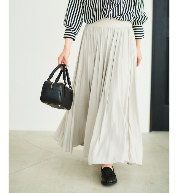  「ウエストリブギャザーフレアスカート」|フレア|ｸﾞﾚｰｼﾞｭ