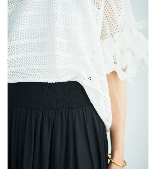  「ウエストリブギャザーフレアスカート」|フレア|