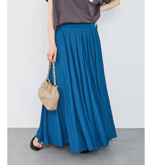  「ウエストリブギャザーフレアスカート」|フレア|