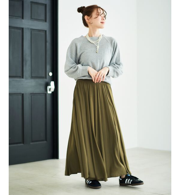  「ウエストリブギャザーフレアスカート」|フレア|
