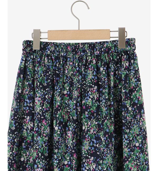  「《手洗い可能》フラワープリントギャザーフレアスカート」|フレア|