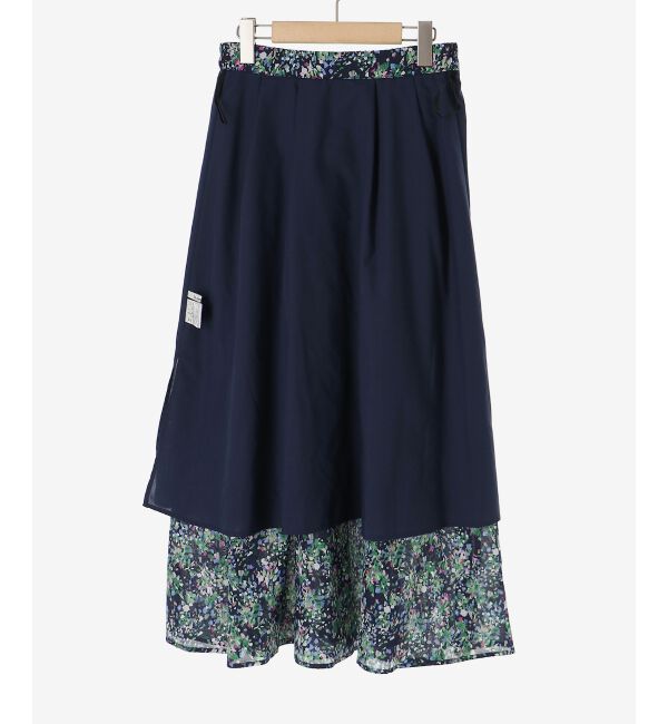  「《手洗い可能》フラワープリントギャザーフレアスカート」|フレア|