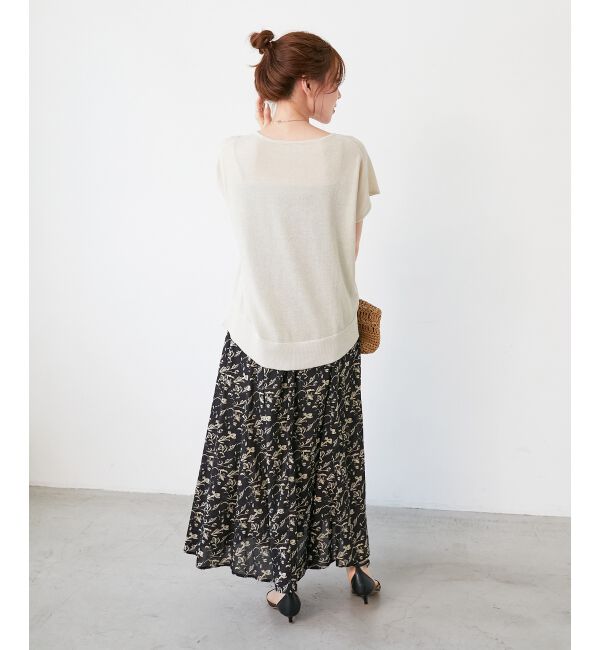  「フラワーモチーフフレアスカート」|フレア|