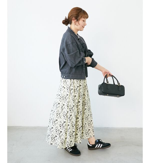  「フラワーモチーフフレアスカート」|フレア|