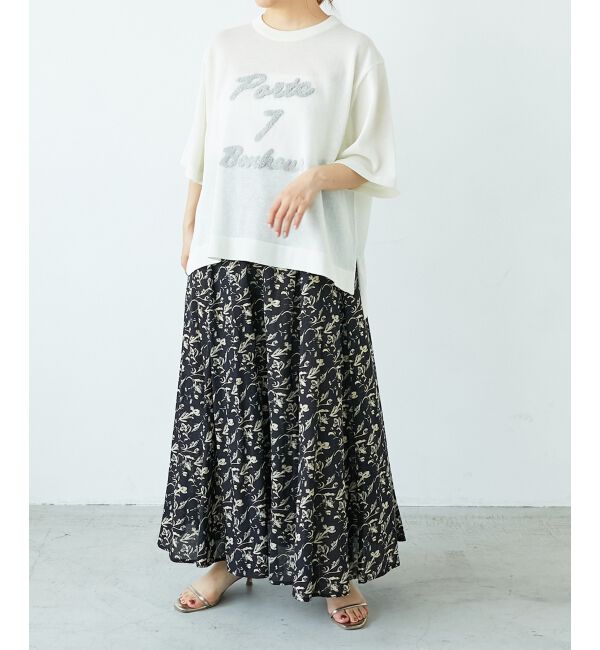  「フラワーモチーフフレアスカート」|フレア|