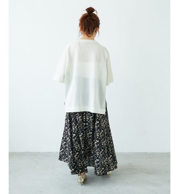  「フラワーモチーフフレアスカート」|フレア|