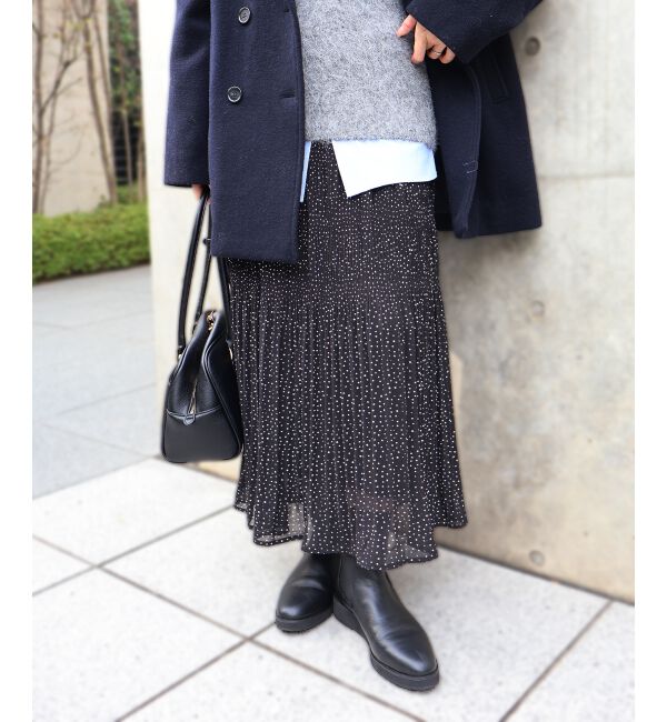  「マジョリカプリーツスカート」|スカート|ブラック柄