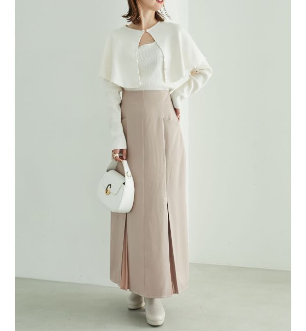 MAJESTICLEGON「切替プリーツスカート」|スカート|ピンクベージュ